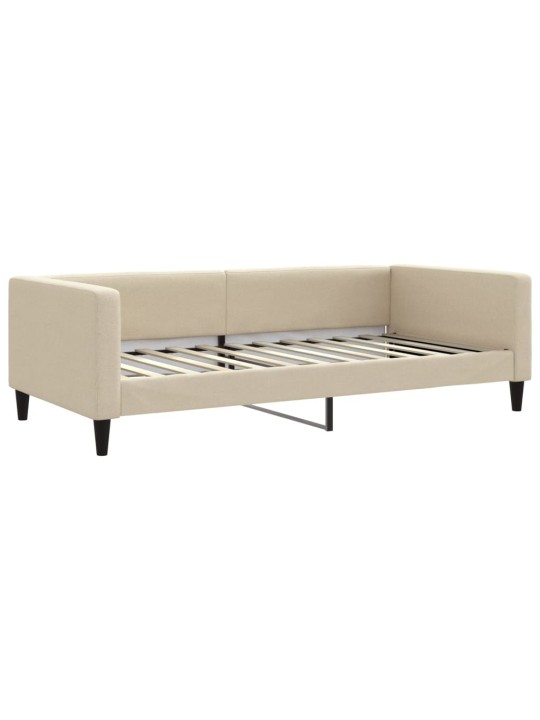 Válenda s přistýlkou a matracemi krémová 100 x 200 cm textil