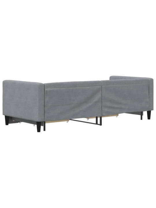 Válenda s přistýlkou a zásuvkami světle šedá 80 x 200 cm textil