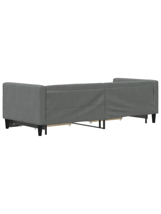 Válenda s přistýlkou a zásuvkami tmavě šedá 80 x 200 cm textil