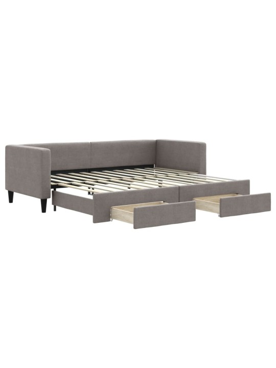 Válenda s přistýlkou a zásuvkami taupe 80 x 200 cm textil