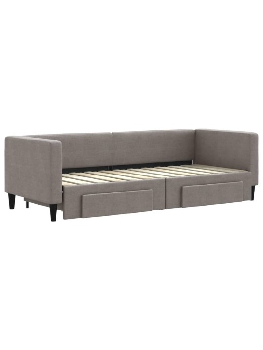 Válenda s přistýlkou a zásuvkami taupe 80 x 200 cm textil