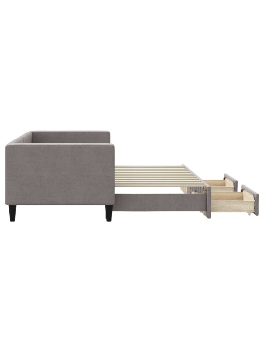 Válenda s přistýlkou a zásuvkami taupe 80 x 200 cm textil