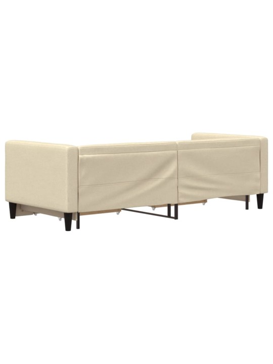 Válenda s přistýlkou a zásuvkami krémová 80 x 200 cm textil