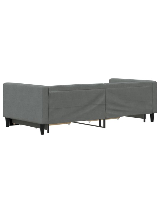 Válenda s přistýlkou a zásuvkami tmavě šedá 90 x 200 cm textil