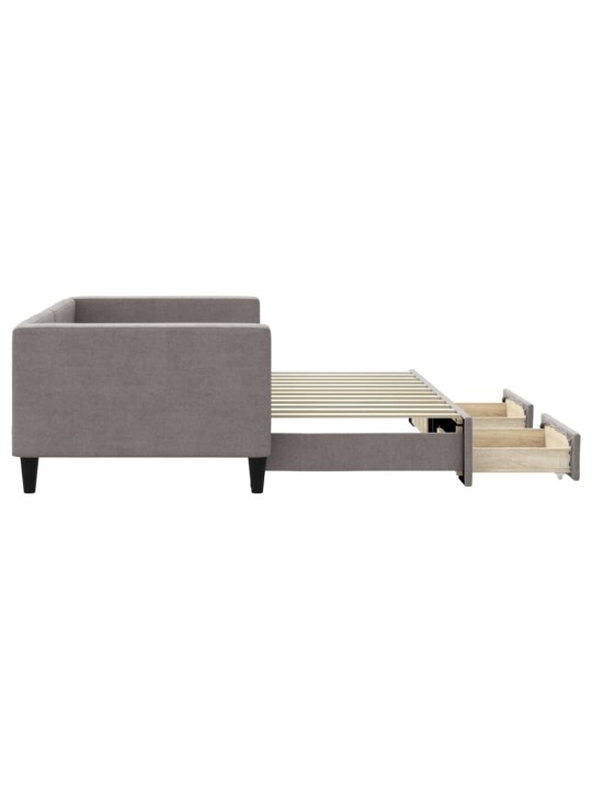 Válenda s přistýlkou a zásuvkami taupe 90 x 200 cm textil
