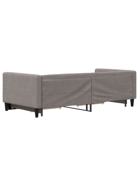 Válenda s přistýlkou a zásuvkami taupe 90 x 200 cm textil