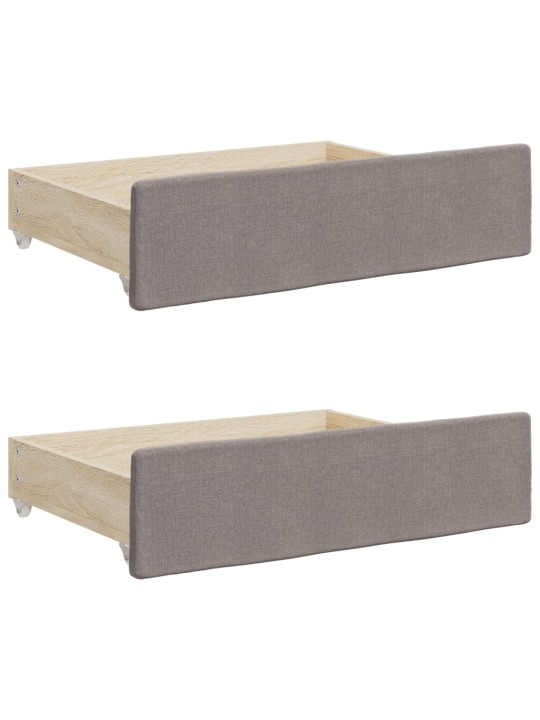 Válenda s přistýlkou a zásuvkami taupe 90 x 200 cm textil