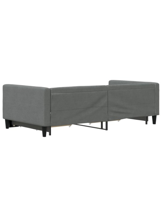 Válenda s přistýlkou a zásuvkami tmavě šedá 100 x 200 cm textil