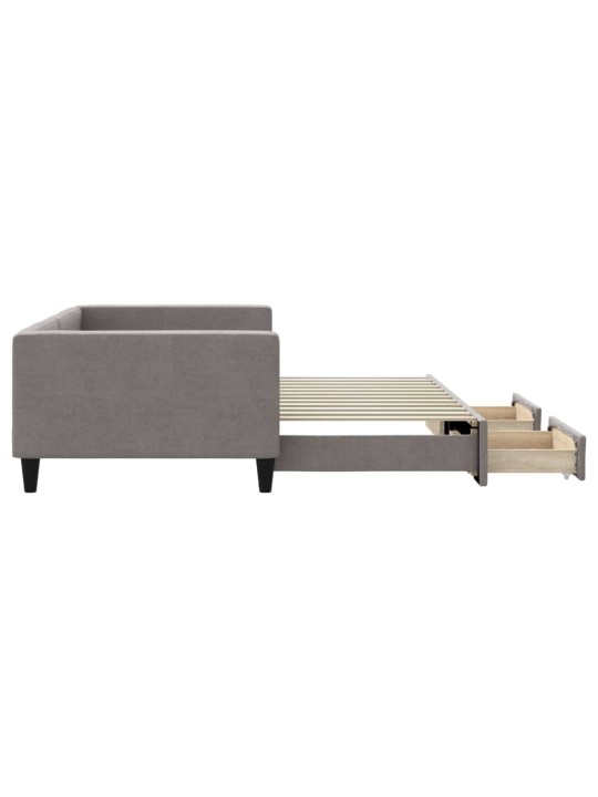 Válenda s přistýlkou a zásuvkami taupe 100 x 200 cm textil