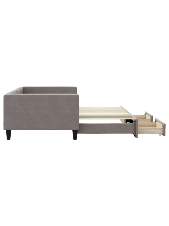 Válenda s přistýlkou a zásuvkami taupe 100 x 200 cm textil