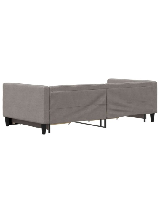 Válenda s přistýlkou a zásuvkami taupe 100 x 200 cm textil