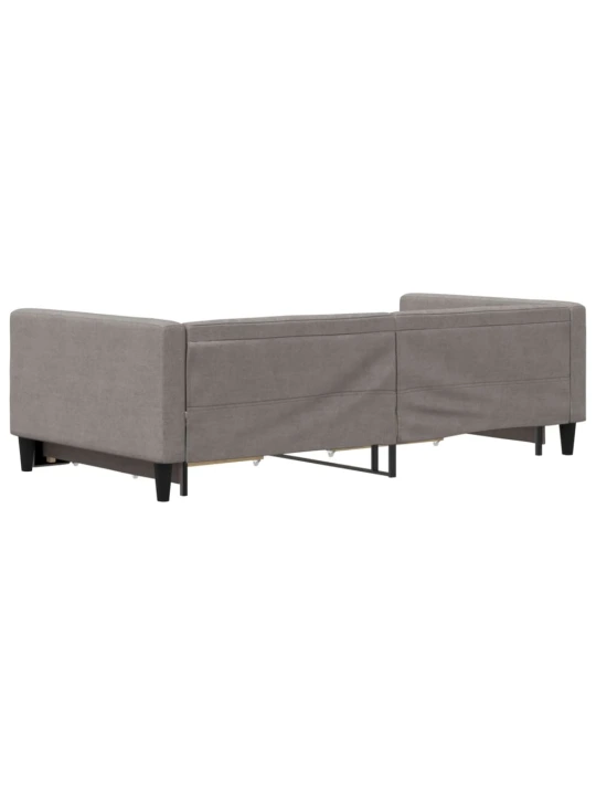 Válenda s přistýlkou a zásuvkami taupe 100 x 200 cm textil
