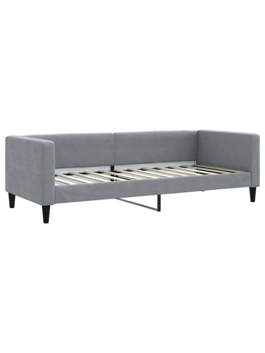 Válenda s přistýlkou a zásuvkami světle šedá 80 x 200 cm textil