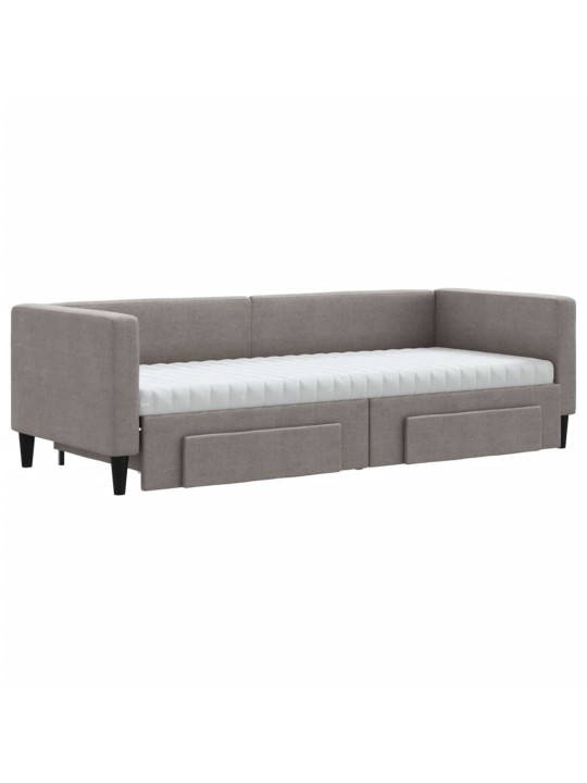 Válenda s přistýlkou a zásuvkami taupe 80 x 200 cm textil