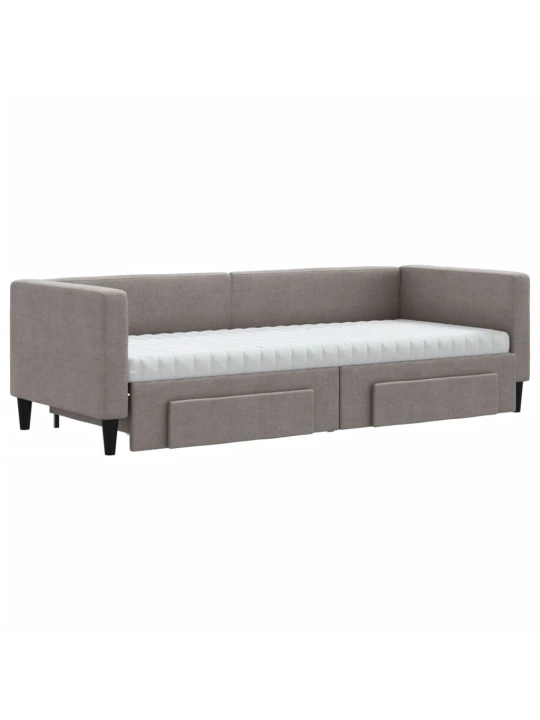 Válenda s přistýlkou a zásuvkami taupe 80 x 200 cm textil