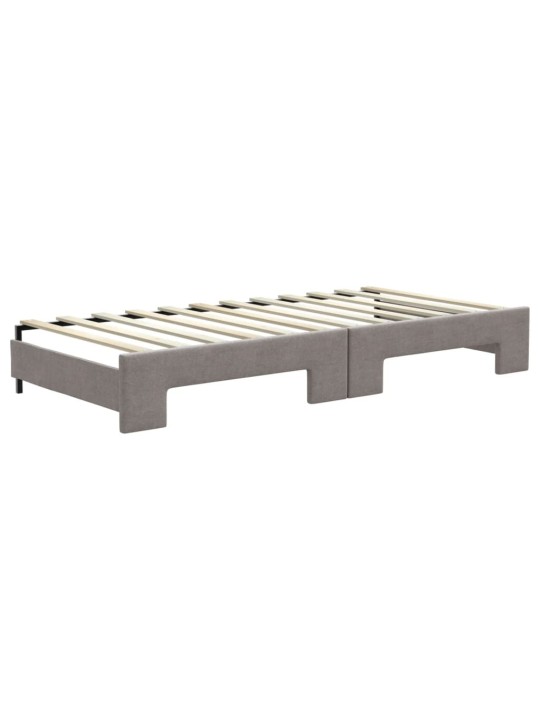 Válenda s přistýlkou a zásuvkami taupe 90 x 200 cm textil