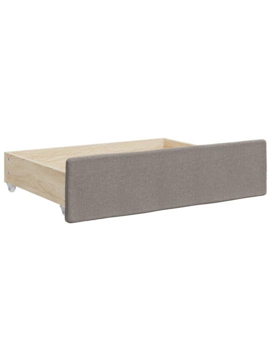 Válenda s přistýlkou a zásuvkami taupe 90 x 200 cm textil