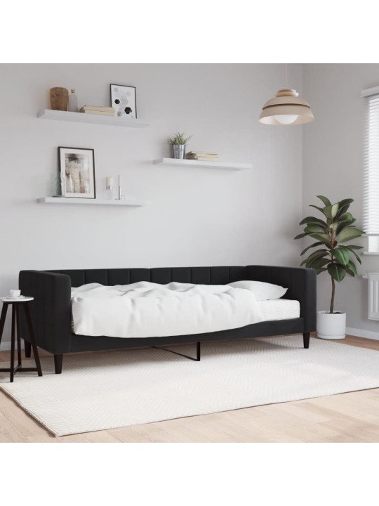 Válenda s matrací černá 80 x 200 cm samet