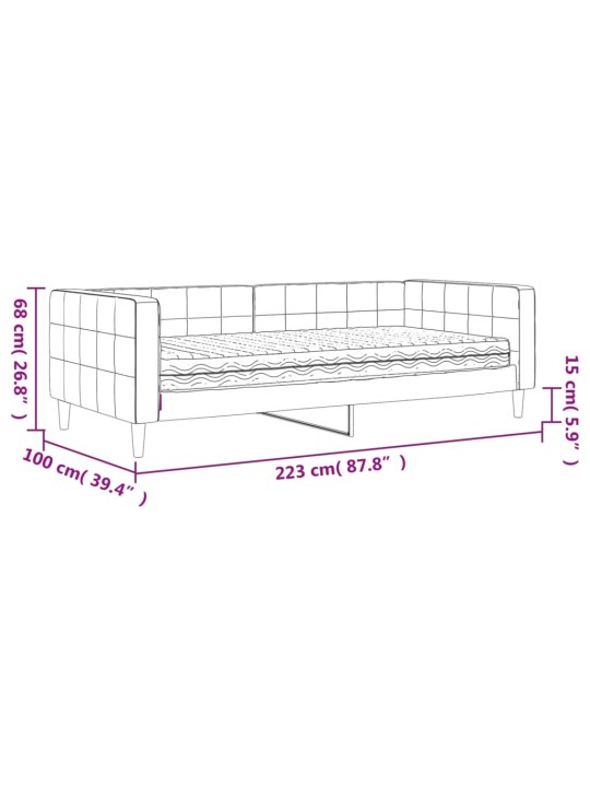 Válenda s matrací žlutá 90 x 200 cm samet