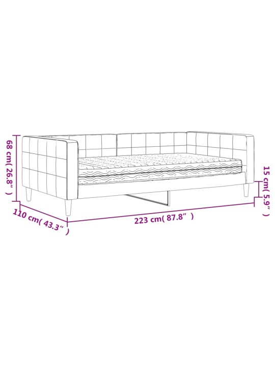 Válenda s matrací žlutá 100 x 200 cm samet
