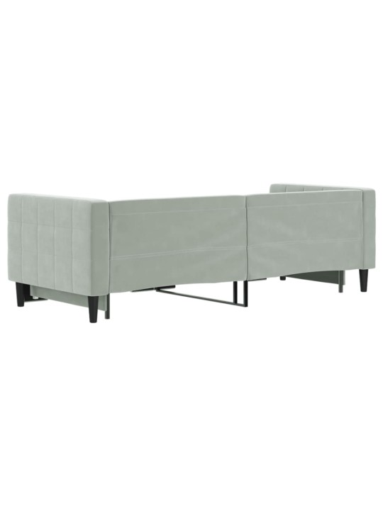 Válenda s přistýlkou světle šedá 80 x 200 cm samet
