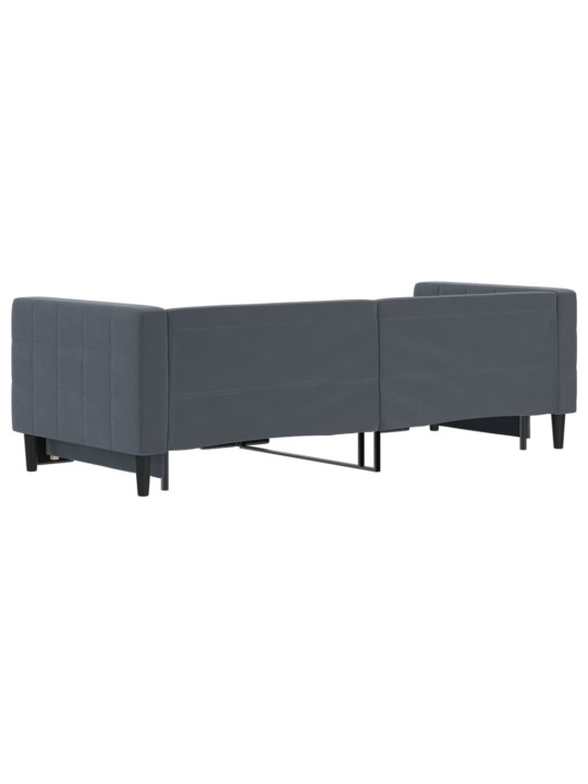 Válenda s přistýlkou tmavě šedá 80 x 200 cm samet