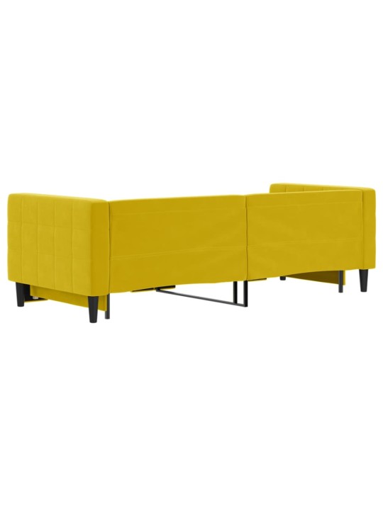 Válenda s přistýlkou žlutá 80 x 200 cm samet