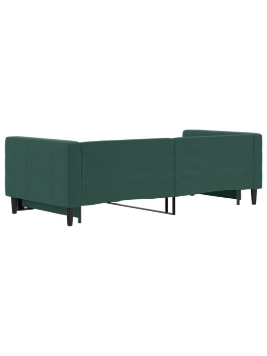 Válenda s přistýlkou tmavě zelená 90 x 200 cm samet