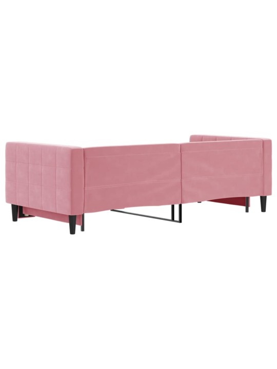 Válenda s přistýlkou růžová 90 x 200 cm samet