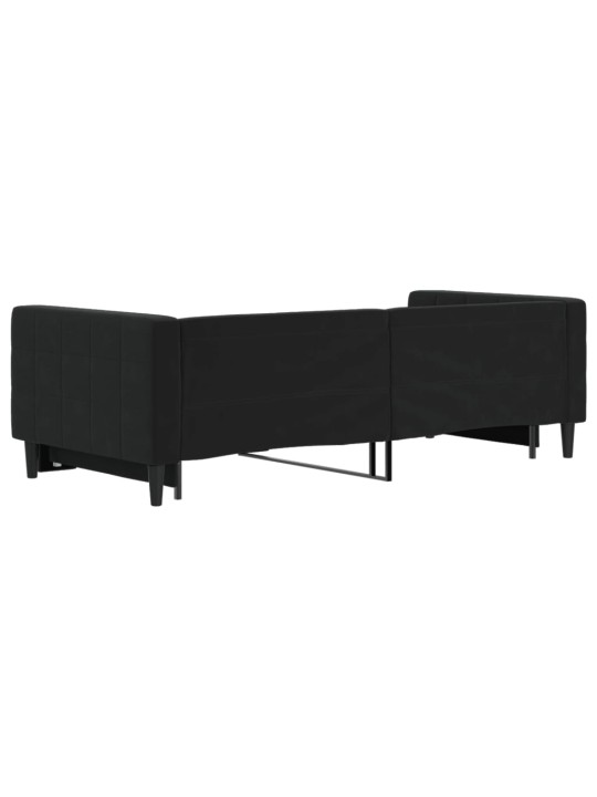 Válenda s přistýlkou černá 90 x 200 cm samet