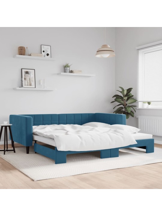 Válenda s přistýlkou modrá 100 x 200 cm samet