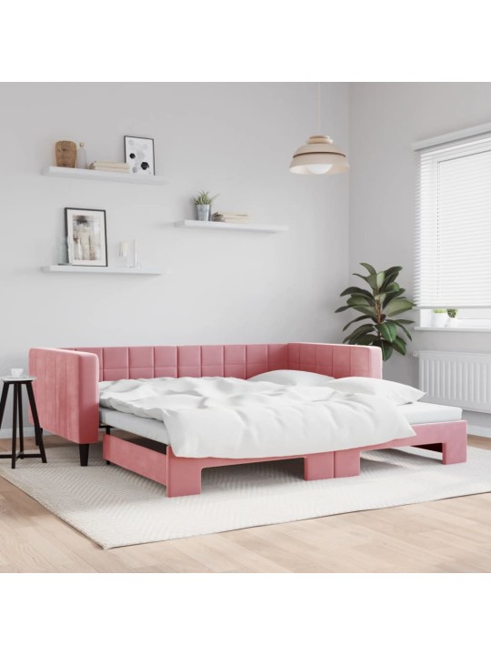 Válenda s přistýlkou růžová 100 x 200 cm samet