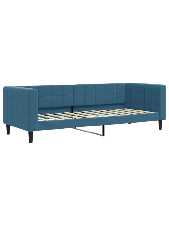 Válenda s přistýlkou a zásuvkami modrá 80 x 200 cm samet