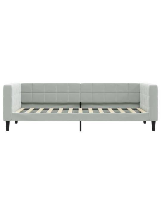 Válenda s přistýlkou a zásuvkami světle šedá 80 x 200 cm samet