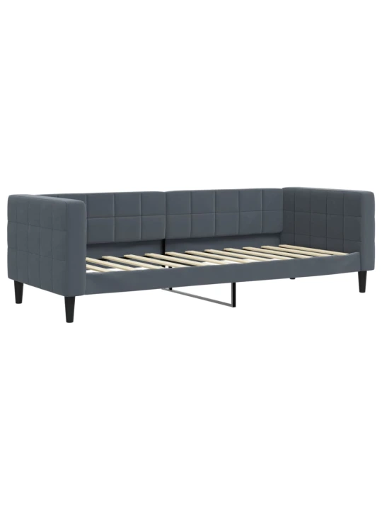 Válenda s přistýlkou a zásuvkami tmavě šedá 80 x 200 cm samet