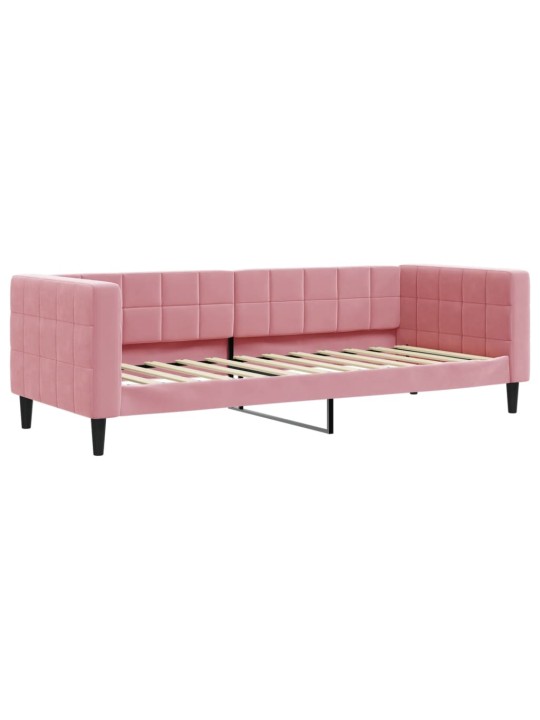 Válenda s přistýlkou a zásuvkami růžová 80 x 200 cm samet