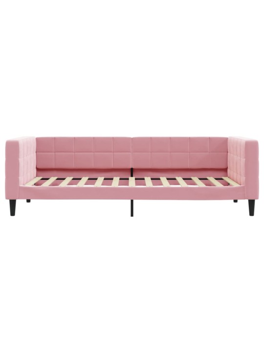 Válenda s přistýlkou a zásuvkami růžová 100 x 200 cm samet