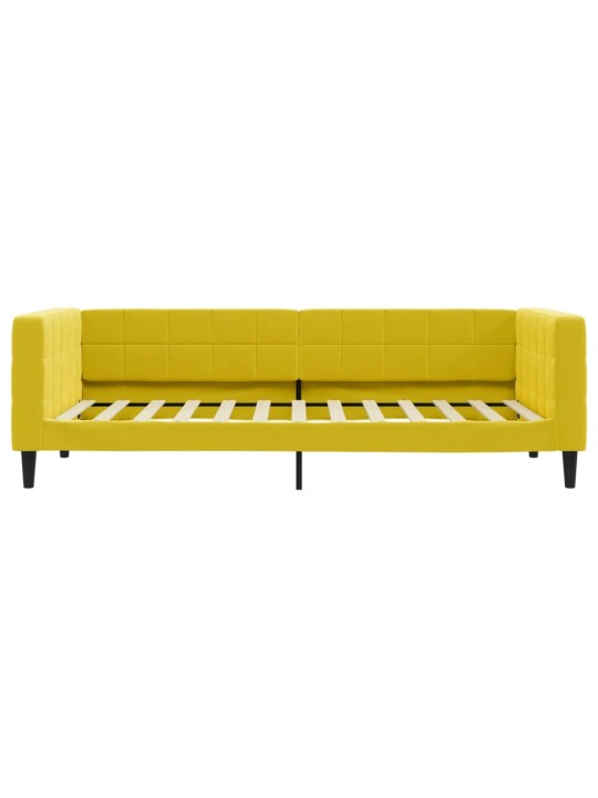 Válenda s přistýlkou a zásuvkami žlutá 100 x 200 cm samet