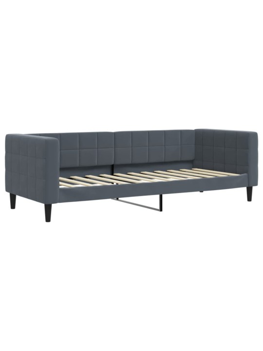 Válenda s přistýlkou a zásuvkami tmavě šedá 80 x 200 cm samet