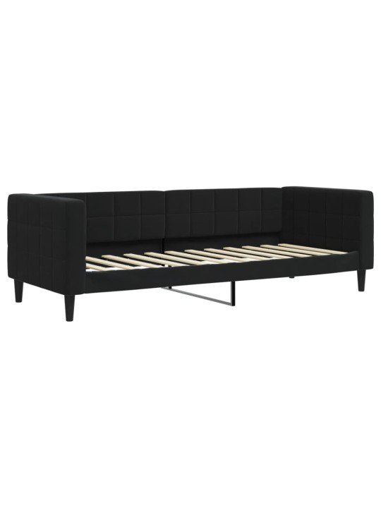 Válenda s přistýlkou a zásuvkami černá 80 x 200 cm samet