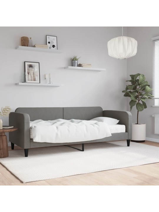 Válenda s matrací tmavě šedá 80 x 200 cm textil