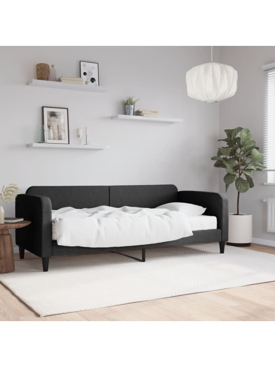Válenda s matrací černá 80 x 200 cm textil