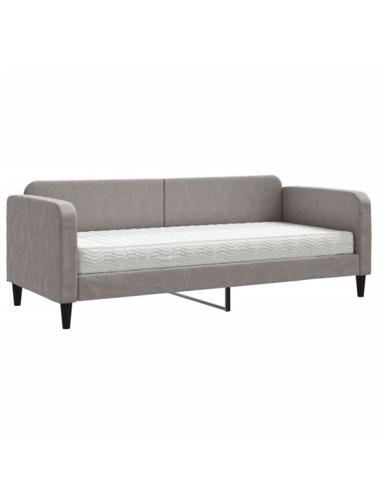 Válenda s matrací taupe 80 x 200 cm textil