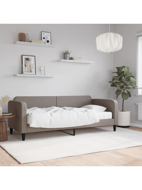 Válenda s matrací taupe 80 x 200 cm textil