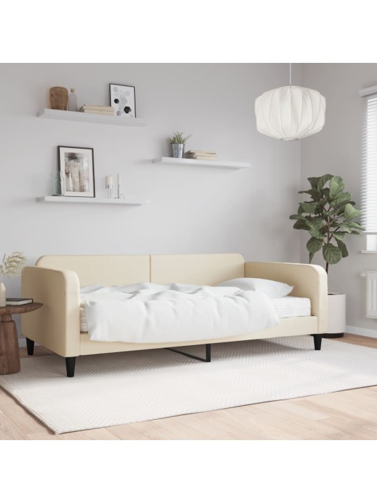 Válenda s matrací krémová 80 x 200 cm textil