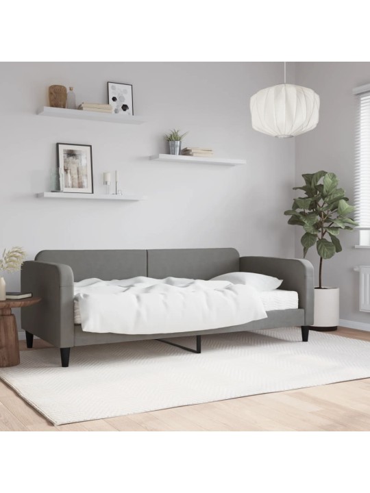 Válenda s matrací tmavě šedá 90 x 200 cm textil