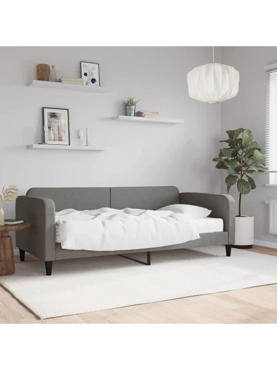 Válenda s matrací tmavě šedá 90 x 200 cm textil