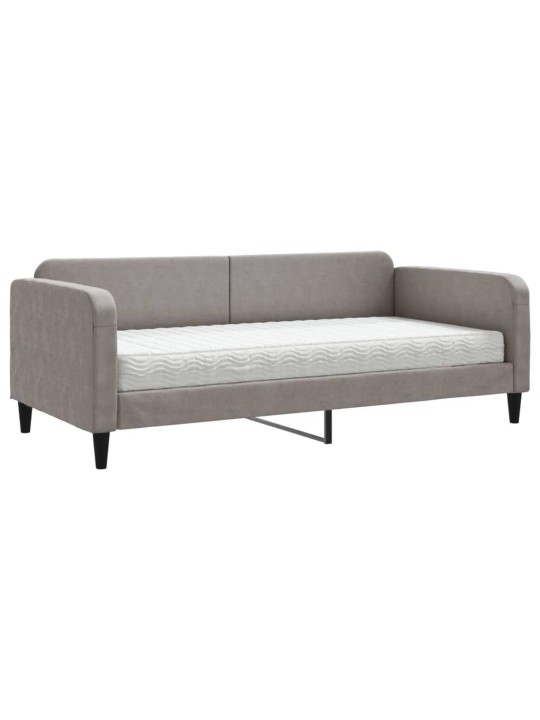 Válenda s matrací taupe 90 x 200 cm textil
