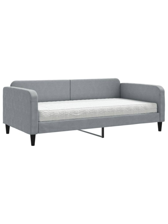 Válenda s matrací světle šedá 100 x 200 cm textil