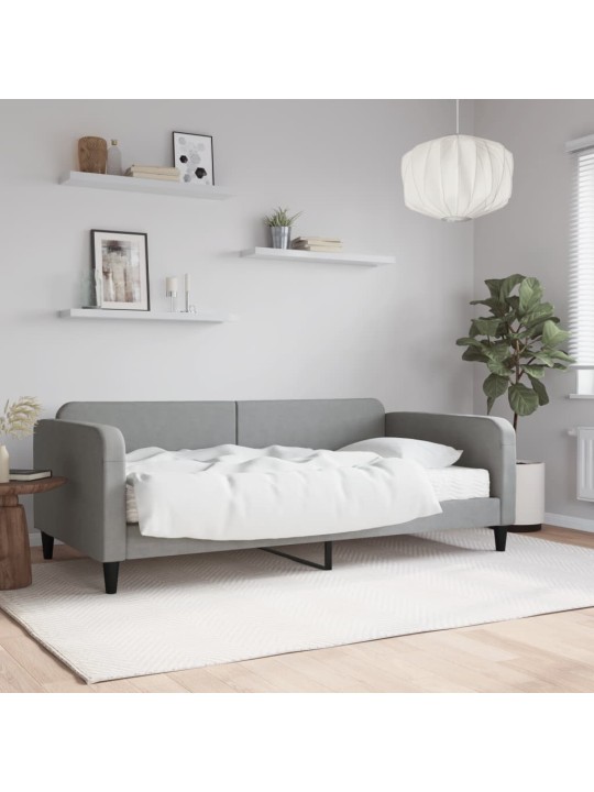 Válenda s matrací světle šedá 100 x 200 cm textil